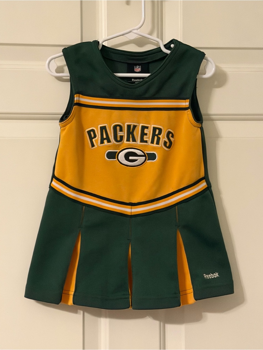 Reebok Green & Gold Packers Girls Cheer Dress